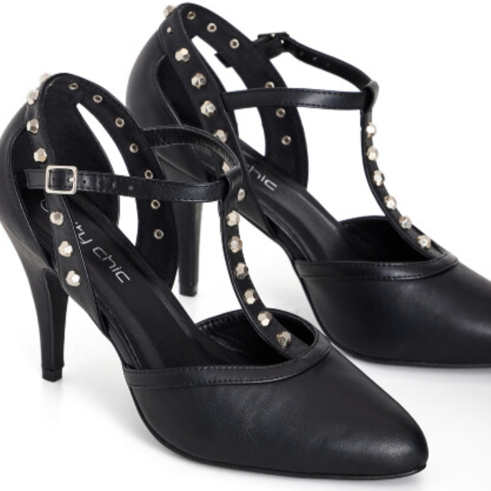 City Chic Heel Strap - Sarah/ Black Size 9 (Size 40 Eur)